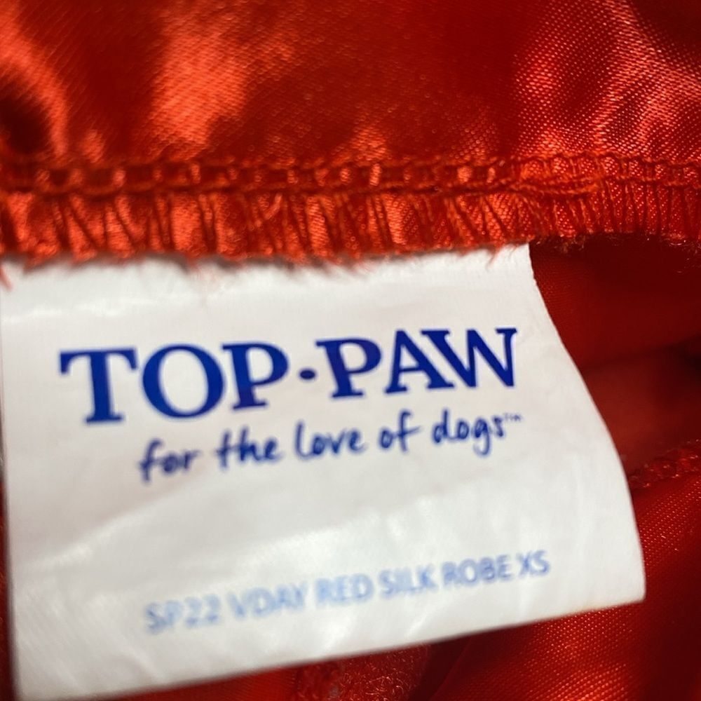 Red Hearts Satin Dog Robe Valentine's Day - Picture 6 of 6
